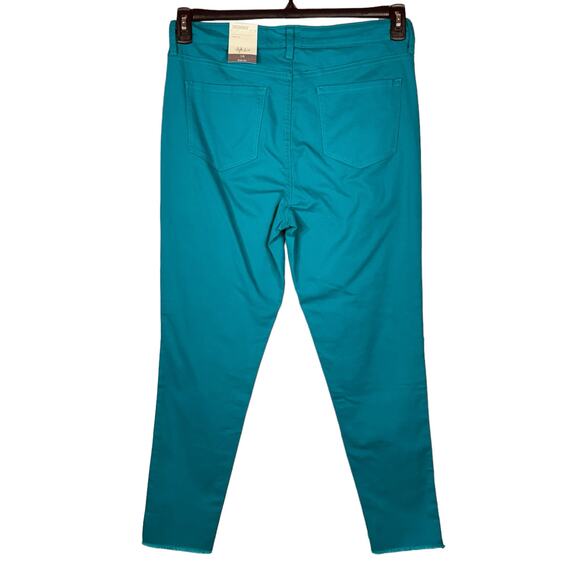 Style & Co SZ 12 Skinny Jeans Hi-Rise Stretch Zip-Fly Pockets Peacock Teal Blue - Picture 3 of 8